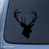 DEER HEAD - Hunting Buck - Car, Truck, Notebook, Vinyl Decal Sticker #1174 | Vinyl Color: Black