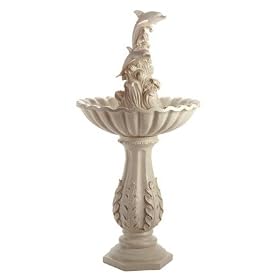 Outdoor Garden Dolphins Waves Water Fountain Birdbath from Garden Fountains