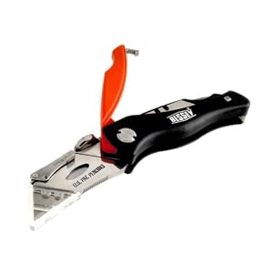 Bessey DBKPH Quick-Change Folding Utility Knife - PVC Handle with 5 Blade Storage Compartment by 