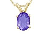 All-Natural Genuine 7x5 mm, Oval Tanzanite pendant set in 14k Yellow gold