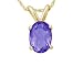All-Natural Genuine 7x5 mm, Oval Tanzanite pendant set in 14k Yellow gold