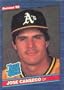 1986 Donruss Jose Canseco Baseball Rookie Card In Protective Display Case