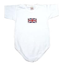 BABY BODYSUIT WHITE FLAG " BRITAIN " 18 - 24 Months