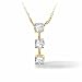 1/4 carat dtw 3 Princess Cut 3 Stone Pendant in 14K Yellow Gold
