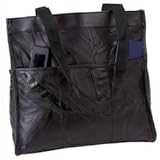 Embassy Italian Stone Design Genuine Leather Shopping/Travel Bag - Black