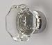 Finest OLD TOWN 24% Lead CRYSTAL GLASS & POLISHED CHROME Knob Pulls. 1-3/8