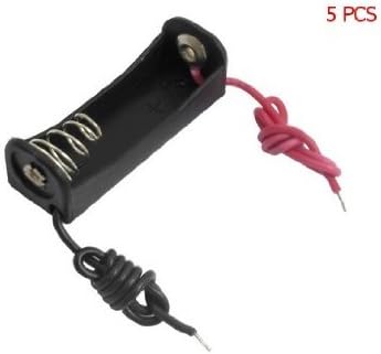 5 PCS Replacement 2 Color Cables Black Plastic 1 x 12V Battery Cell Case Holder