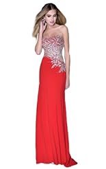 Beaded Applique Crystals Lace Crystal Chiffon/Taffeta/Tulle Evening Dress/Maxi Dress 