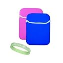 Blue / Pink Amazon Kindle DX Reversible Carrying Sleeve + Live*Laugh*Love Wrist Band!!! (Kindle DX Not Included)