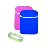 Blue / Pink Amazon Kindle DX Reversible Carrying Sleeve + Live*Laugh*Love Wrist Band!!! (Kindle DX Not Included)