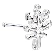 Sterling Silver Pot Leaf Nose Bone