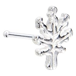 Sterling Silver Pot Leaf Nose Bone