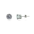Olive N Figs Sterling Silver 6mm Round CZ Stud Earrings