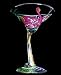 Flamingo Frolic Design - Hand Painted - Sexy Martini - 7 oz. (curved stem)