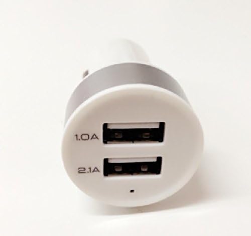 Angietech Dual USB High Speed Car Charger 3.1amp 15.5w - 2.1a & 1.0a, Smart Charging for All Iphones (5s, 5c, 5, 4s, 3gs, 3g),ipad/mini, Ipod,iso7,galaxy S4/s3/note 2/3, Nexus, Gps,smartphones & Tablets (silver round)