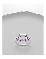 Amethyst Ring In 92.5 Sterling Silver