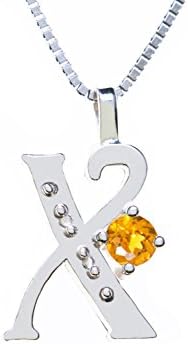 Sterling Silver Pendant Alphabet X November