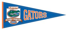 Florida Gators Commemorative Wool Pennant 2008 BCS Champion Made With Embroidery And Applique