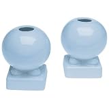 Fiesta Periwinkle 488 3-5 8-Inch Round Candlestick Holders, Set of 2