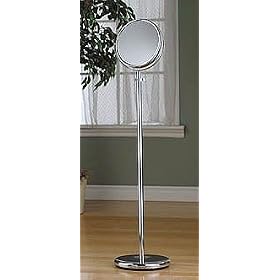 10" Adjustable Floor Mirror In Chrome Plate