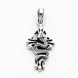 Sterling Silver Gothic Snake Pendant