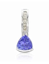 14K White Gold Tanzanite and Diamond Pendant -- LIFETIME WARRANTY