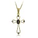 Antique Vermeil (24K Gold over Sterling Silver) Genuine Mystic Topaz stone cross Diamond Pendant