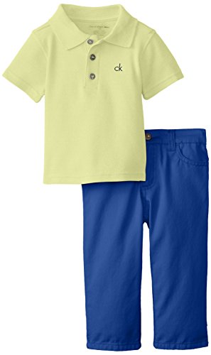 Calvin Klein Baby Boys' Yellow Polo with Blue Pants