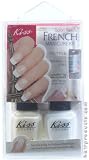 KISS Salon Results Sheer Buff French Manicure Nail Kit for Tips  Toes Custom Fit Guides Included (Model: FMK01)