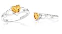 Heart Shaped Citrine Ring Sterling Silver