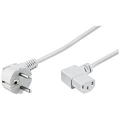 Wentronic Netzkabel abgewinkelt (Schuko auf abgewinkelt IEC 320 C13) 5 m wei�