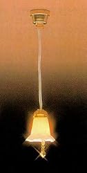 Dollhouse Miniature Tulip Hanging Lamp in White