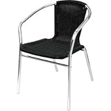 Garden Patio Black Wicker Chair With Aluminium Frame pack 4 Stylish And Durable Furniture For Your Garden