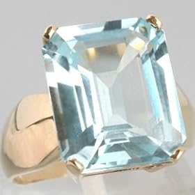 10K Yellow Gold 9.4 Carat Blue Topaz Ring, Circa 1960 by 