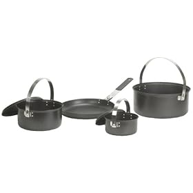 Stansport Non Stick Steel Cookware Set, Black Granite
