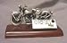 5 L × 2 H Antique Motorcycle w/Pen Holder & Calendar on Petralite Base