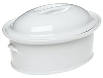 Pillivuyt Oval Casserole with Lid, Large 9.25 x 6.75 Inches, 1.75 Quart