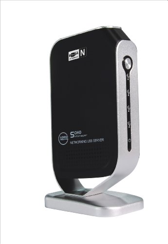 SANOXY 10/100/1000 Mbps Gigabit USB Device Server-Networked USB 2.0 Server to Share 4 USB Devices and Printers- 4 Port Wired Ethernet and Wireless Networking USB Server