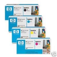 Genuine HP Laser Toner Cartridge Value Pack, Full set of 4 Black, cyan, Yellow, Magenta Q6000A Q6001A Q6002A Q6003A Color Laserjet 1600, 2600, 2605 series