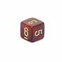 Chessex Gemini 16mm d6 Dice with numbers, Purple-Red with gold