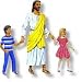 Jesus Standing With 2 Children Flannelboard Figures - Kit