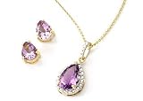 Search : Signature Amethyst Necklace & Earring Set GOLD