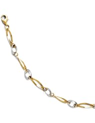Leslies 14k Two-tone Diamond-cut Bracelet Length 7"