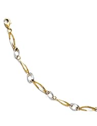 14k rhodium plated yellow gold Leslies Two tone Diamond cut Bracelet