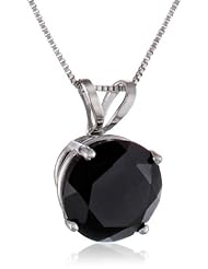 10k Gold Round Gemstone Pendant Necklace (8mm)