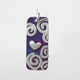 Sterling Silver and Patina Heart and Swirls Pendant, #9189