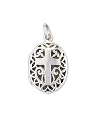 Sterling Silver Cross Style Locket with 18 inch chain - 22mm x 16mm.