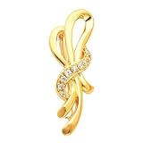 14K White or Yellow Gold Diamond Brooch - 0.12 Ct. (ALSO AVAILABLE WITH GEMSTONES)