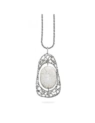 MMA Silver - Oxidized Necklace with White Jasper Pendant