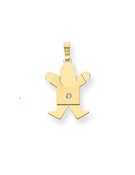 14k AA Diamond Kid Pendant Diamond quality AA (I1 clarity, G-I color)
